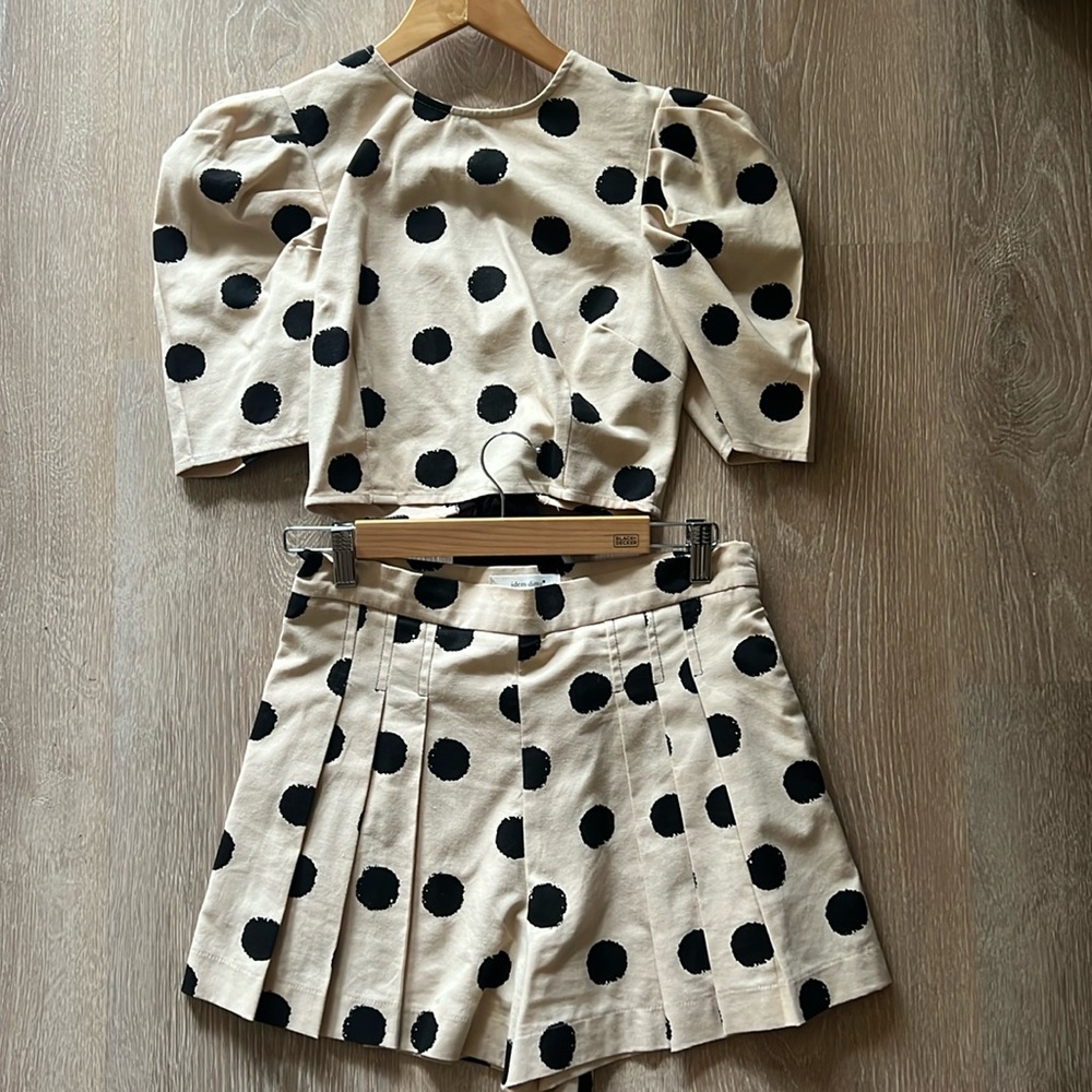 Polka dot top and shorts set